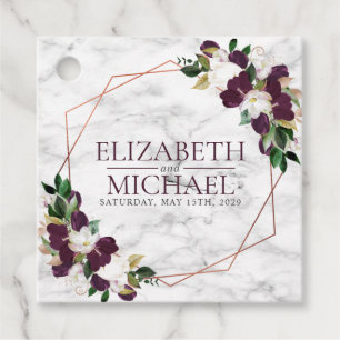 Etiquetas Para Lembrancinhas Casamento de mármore geométrico de cobre de Borg