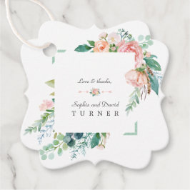 Etiquetas Para Lembrancinhas Casamento de Moldura Verde Flores Brancas Cor-de-Á