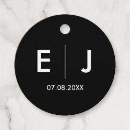 Etiquetas Para Lembrancinhas Casamento de Monograma Branco e Preto