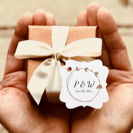 Etiquetas Para Lembrancinhas Casamento de Monograma da Terra do Coração Simples