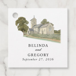 Etiquetas Para Lembrancinhas Casamento de Monograma Tradicional com Igreja de C