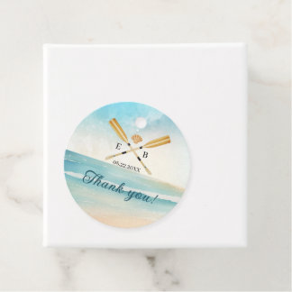 Etiquetas Para Lembrancinhas Casamento de Oars de Praia de Watercolor