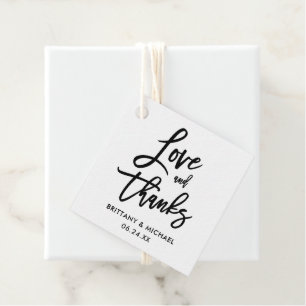 Etiquetas Para Lembrancinhas Casamento de Obrigados e Amor com Script de Pincel