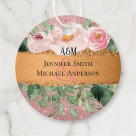 Etiquetas Para Lembrancinhas Casamento de Olhar de Folha Floral Brilho Metálico