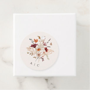 Etiquetas Para Lembrancinhas Casamento de Outono Vintage Boho com Flores Silves