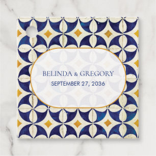 Etiquetas Para Lembrancinhas Casamento de Padrão Português Azul e Amarelo