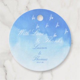 Etiquetas Para Lembrancinhas Casamento de Pássaros com Aquarela Minimalista