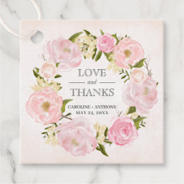 Etiquetas Para Lembrancinhas Casamento de Pequim Rosa Blush - Obrigado