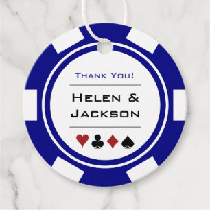Etiquetas Para Lembrancinhas Casamento de Poker Chip em Marinho Casino Azul e B