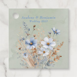 Etiquetas Para Lembrancinhas Casamento de Sage Green Dusty Blue Wildflower