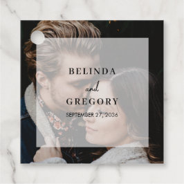 Etiquetas Para Lembrancinhas Casamento de Script de Sobreposição de Foto Elegan