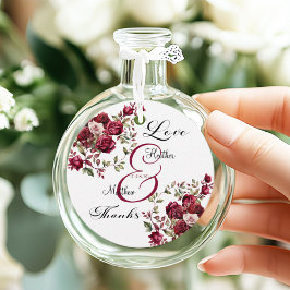 Etiquetas Para Lembrancinhas Casamento de Script Moderno Floral da Burgundy