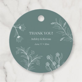 Etiquetas Para Lembrancinhas Casamento de Teal Floral Elegante