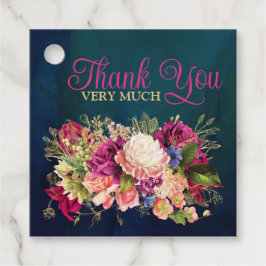 Etiquetas Para Lembrancinhas Casamento de Teal, Marinho, Verde e Dourado Florai