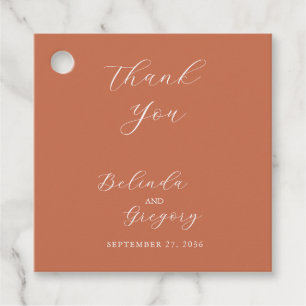 Etiquetas Para Lembrancinhas Casamento de Terracotta Elegant Script Calliografi