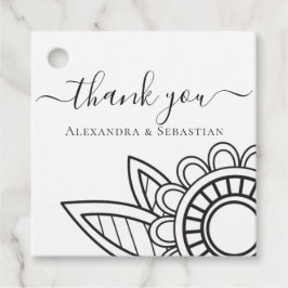 Etiquetas Para Lembrancinhas Casamento de Tipografia de Flor Branca e Cinza Obr