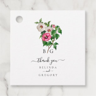 Etiquetas Para Lembrancinhas Casamento de Verão de Hibiscus Tropical Watercolor