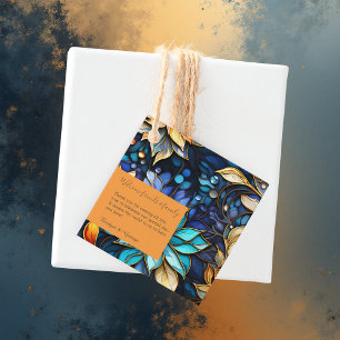 Etiquetas Para Lembrancinhas Casamento de Vidro Dourado e Azul