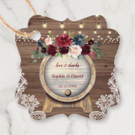 Etiquetas Para Lembrancinhas Casamento de Vinho Floral de Barril de Cobra Burgu