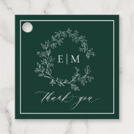 Etiquetas Para Lembrancinhas Casamento do Moderno Emerald Green Leafy Crest Mon