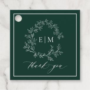 Etiquetas Para Lembrancinhas Casamento do Moderno Emerald Green Leafy Crest Mon