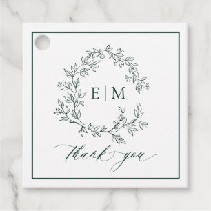 Etiquetas Para Lembrancinhas Casamento do Moderno Emerald Green Leafy Crest Mon