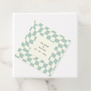 Etiquetas Para Lembrancinhas Casamento do Quadro de Chequeiros Verdes Retro Gro