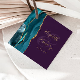Etiquetas Para Lembrancinhas Casamento Dourado com Púrpura  de Manuscrito Agate