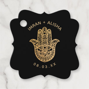 Etiquetas Para Lembrancinhas Casamento Dourado da Índia hamsa Henna Enveloppe S