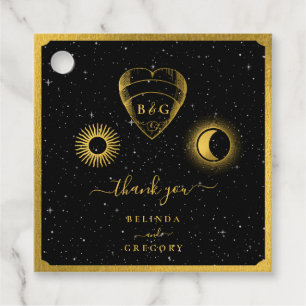 Etiquetas Para Lembrancinhas Casamento Dourado das Estrelas Celestiais Crescent