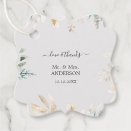Etiquetas Para Lembrancinhas Casamento Dourado de Aquarela Verde