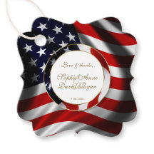 Casamento Dourado de Bandeira Patriótico Moderno d