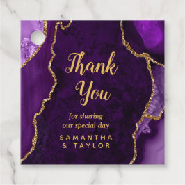 Etiquetas Para Lembrancinhas Casamento Dourado e roxo de agata Obrigado