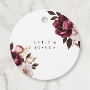 Etiquetas Para Lembrancinhas Casamento Dourado Elegante Burgundy