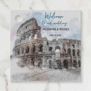 Etiquetas Para Lembrancinhas Casamento Elegante Aquarela Personalizado Roma Itá
