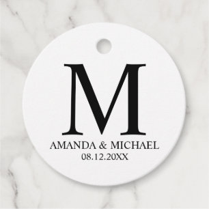 Etiquetas Para Lembrancinhas "Casamento Elegante Branco e Negro de Amor e Obrig