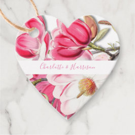 Etiquetas Para Lembrancinhas Casamento Elegante da Magnolia Floral Rosa