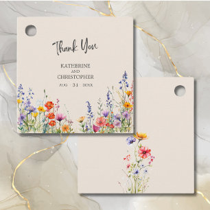 Etiquetas Para Lembrancinhas Casamento Elegante de Flores Selvagens Coloridas O