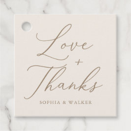 Etiquetas Para Lembrancinhas Casamento elegante de marfim e caligrafia Dourada