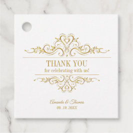 Etiquetas Para Lembrancinhas Casamento elegante de ouro branco