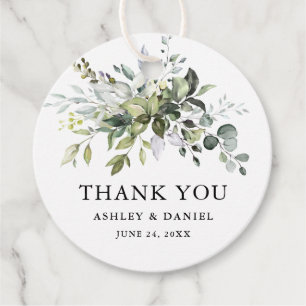 Etiquetas Para Lembrancinhas Casamento Elegante de Watercolor Greenery
