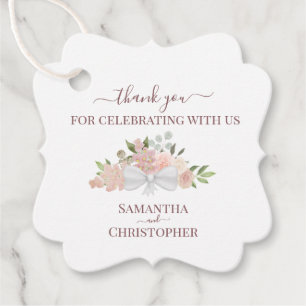 Etiquetas Para Lembrancinhas Casamento Elegante Floral de Mauve Rosa Esbranqui