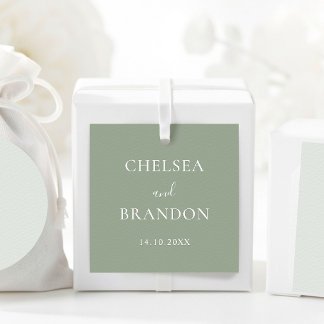 Etiquetas Para Lembrancinhas Casamento Elegante Formal em Verde Sage Rústico