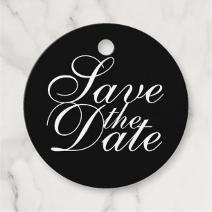 Etiquetas Para Lembrancinhas Casamento Elegante Preto e Branco Salve a Data