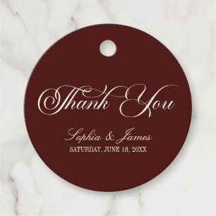 Etiquetas Para Lembrancinhas Casamento Elegante Vintage Marfim Burgundy Escuro