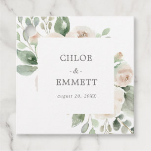 Etiquetas Para Lembrancinhas Casamento Eucalyptus Floral Rosa Branca