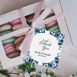 Etiquetas Para Lembrancinhas Casamento Floral Azul Obrigado