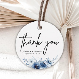 Etiquetas Para Lembrancinhas Casamento Floral Azul-Vintage, Francês Elegante