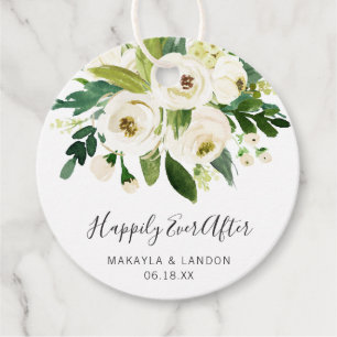 Etiquetas Para Lembrancinhas Casamento Floral Branco Elegante Feliz Para Sempre