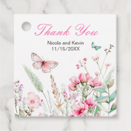 Etiquetas Para Lembrancinhas Casamento Floral com Borboleta Rosa primavera